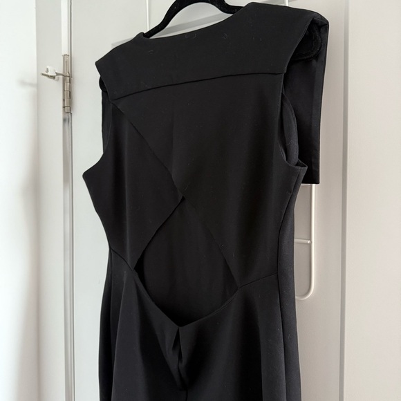 COS black knit dress with front flap and cutout back - size Large (L) - Picture 6 of 8